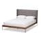 Baxton Studio Brooklyn Walnut Wood Grey Queen Size Platform Bed 140-7539 - alternate 1
